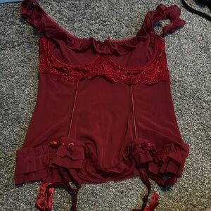 Coquette Burgundy Lace Chemise